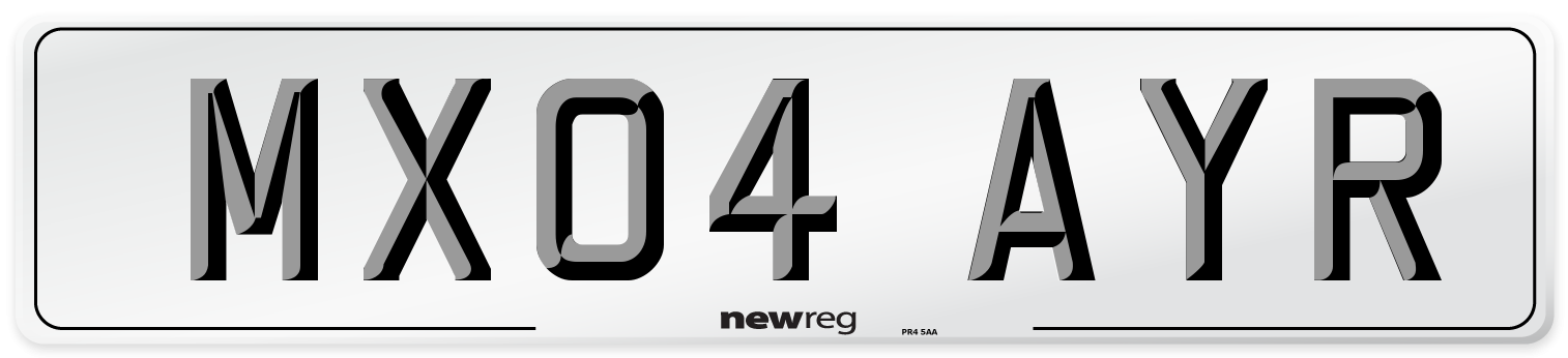 MX04 AYR Number Plate from New Reg